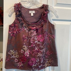 Loft XSP Sleeveless Floral Blouse